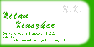 milan kinszker business card
